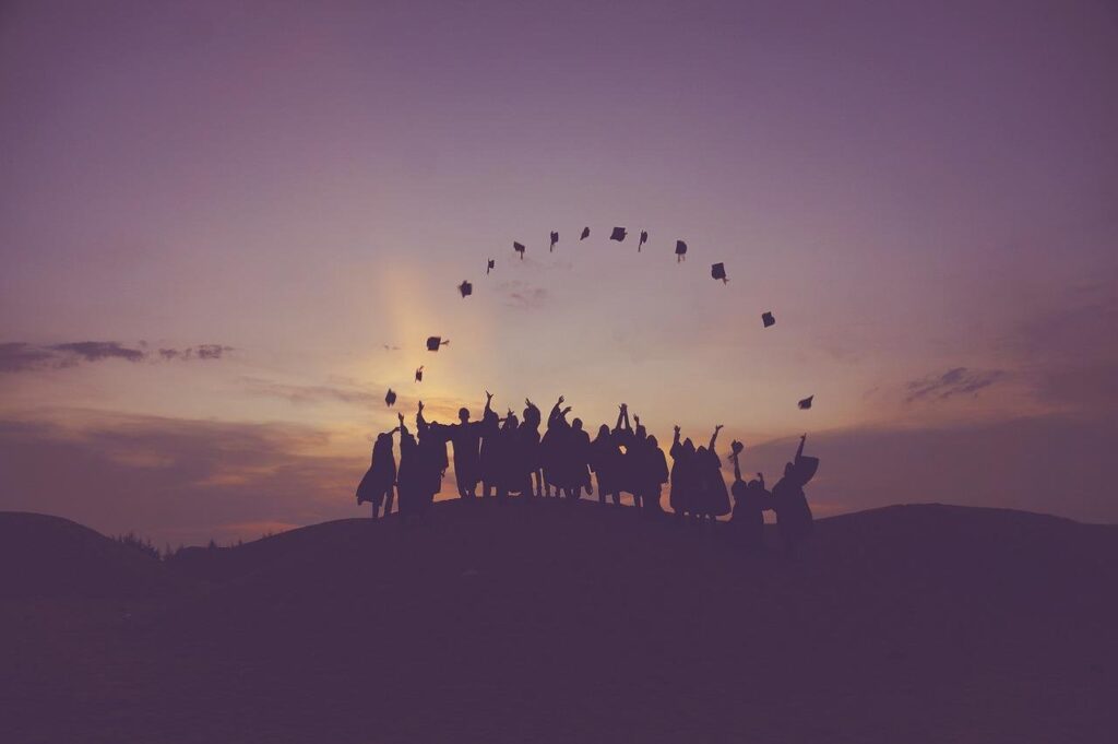 dawn, graduates, throwing hats-1840298.jpg